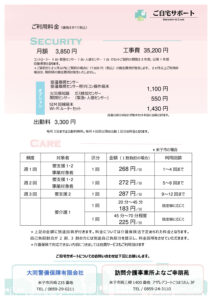 【ご自宅サポート】①ご利用料金一覧（訪問介護事業所よなご幸朋苑）のサムネイル